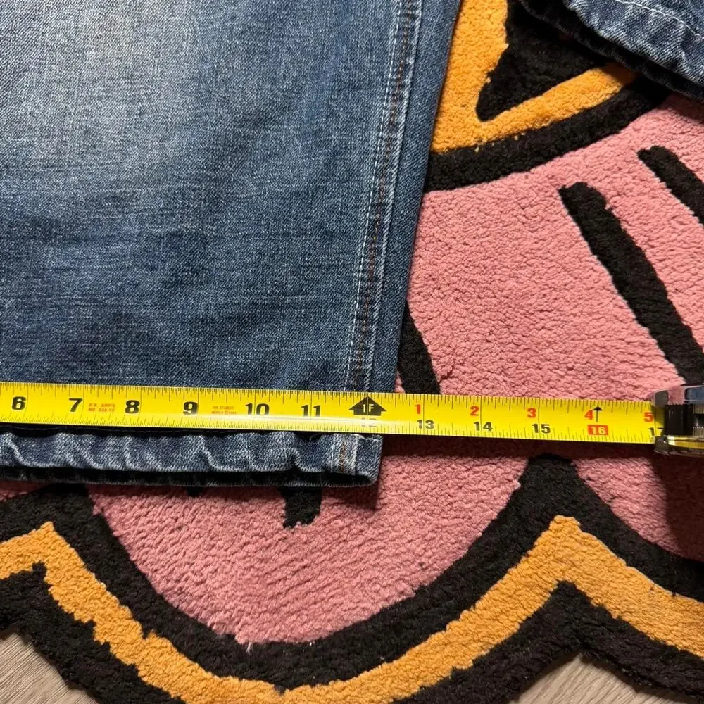 Vintage Y2K Brooklyn Express Baggy Loose Fit Stone Wash Denim Jean Short Size 36